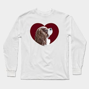 Cavalier King Charles Spaniel - Blenheim in a Heart Long Sleeve T-Shirt